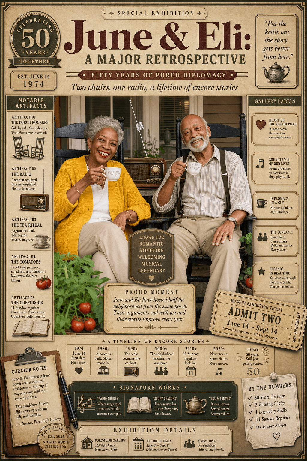 June & Eli Museum Exhibition poster