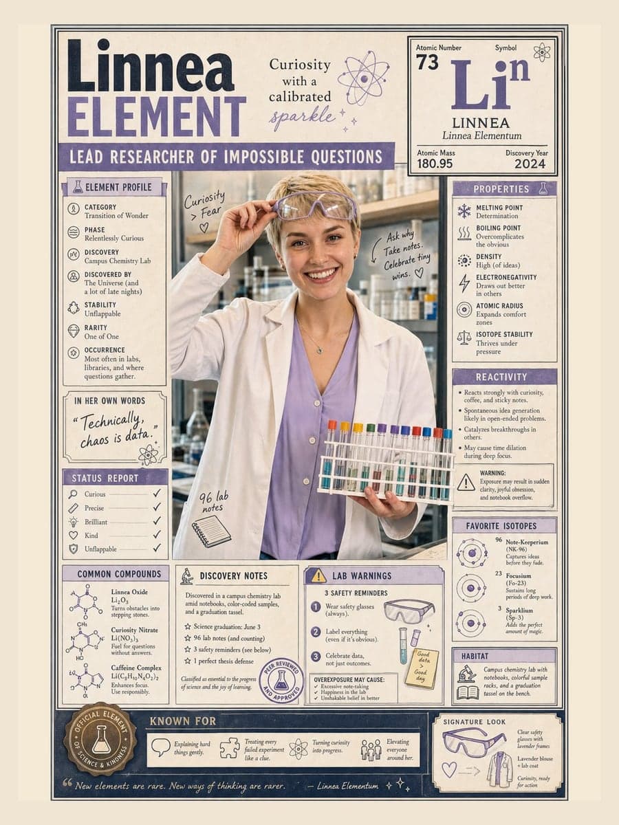 Periodic Element poster for Linnea